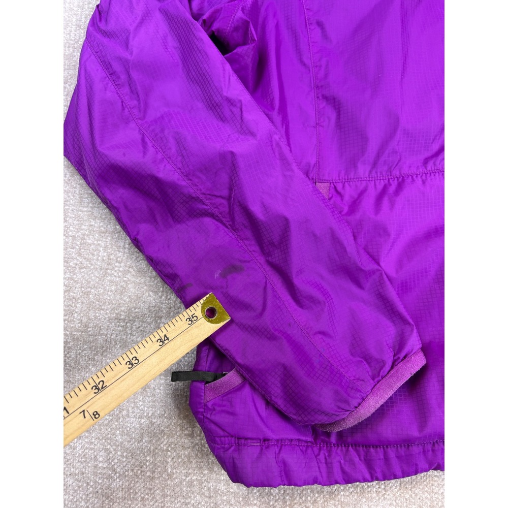 The North Face Womens Purple Fleece Lined Hooded Windbreaker Jacket Large - Picture 3 of 8